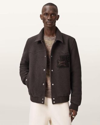 AllSaints Wool Royce Wadded Patch Jacket, Size: XXL
