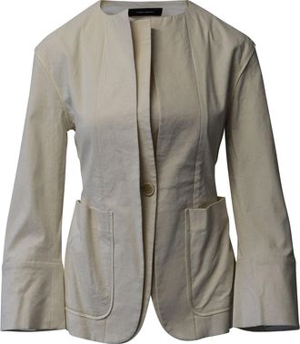 Isabel Marant Isabel Marant Womens Double Lapel Blazer in Ecru Cotton - White - Size X-Small