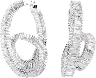 Swarovski Matrix Baguette Cut Hoop Earrings