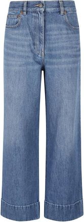 Valentino Garavani Wide Jeans - Dames - Loose Fit Jeans - Blauw - W27 - Denim - Jeans