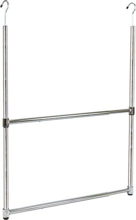 Oceanstar 2-Tier Portable Adjustable Closet Hanger Rod, Chrome
