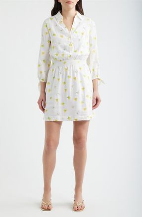 Lilly Pulitzer Abralynn Linen Shirtdress in Pink Muse Lemon Bee Half Drop at Nordstrom, Size 10