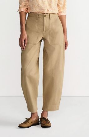Lands End High Rise Barrel Leg Chino Pants in Desert Tan at Nordstrom, Size 16Short