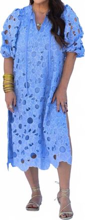 BuddyLove Pamela Beaded Floral Lace Maxi Dress In Poppy Blue