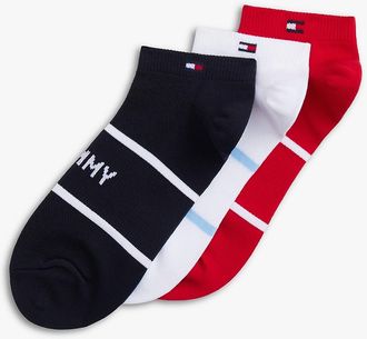 Tommy Hilfiger Womens Sport Ankle Sock 3-Pack - Red