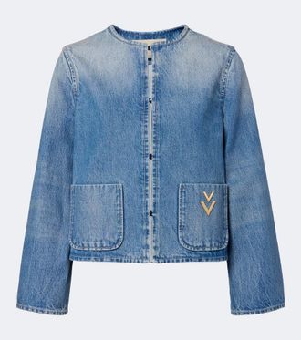 Valentino VGold faded denim jacket