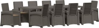 vidaXL Conjunto De Comedor De Jard&iacute;n 11 Uds. Gris Claro Y Taupe Pp Vidaxl