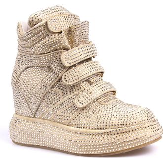 Zigi Soho Shorty Wedge Bootie in Gold Suede at Nordstrom, Size 10