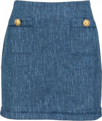 Bishop + Young Womens Tweed Skirt In Blue