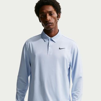 Nike Mens Velocity Dri-FIT Long-Sleeve Golf Polo in Blue | IB0239-407