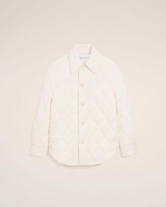 Ami White Nylon Padded Buttoned Jacket White - XXL - Unisex