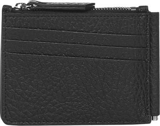 Maison Margiela Wallets & Cardholders, male, Black, Size: ONE SIZE Black Leather Wallet with Zip Pocket