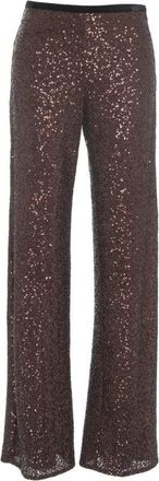 Gender Sequin-Embellished Trousers With Straight Cut And Flare
