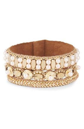 Deepa Gurnani Ascancia Cuff Bracelet in Gold at Nordstrom