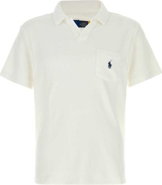 Ralph Lauren White Solid Shirt Collar Polo