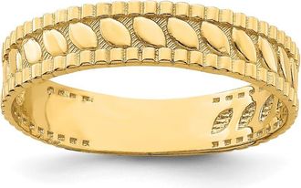 Diamond2Deal 14k Yellow Gold Leaf Engraved Thumb Ring