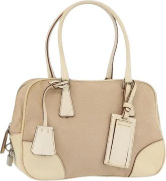 Prada Pre-owned Handtas - Dames - Vintage Handtas - Beige - ONE Size - Leer - Vintage