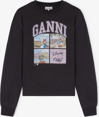 Ganni Daisy Duck Black Long-sleeve T-shirt - Size XXS Mixed