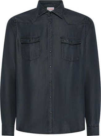Sun 68 Camicia in Denim - - Shirts - Uomo - Blu - XL