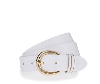 Tamaris Lederg&uuml;rtel TAMARIS, Damen, Gr. 11,5, wei&szlig;, Rindsleder, unifarben, G&uuml;rtel Lederg&uuml;rtel, 3cm breit, schlichte Dornschnalle in Gold, dezentes Markenlogo