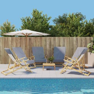 vidaXL Toallas De Playa 6 Uds Tela Gris 400 G/m&sup2; 60x135 Cm Vidaxl