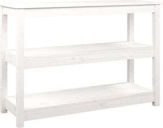 vidaXL Mesa consola de madera maciza de pino blanco 110x40x74 cm Vidaxl