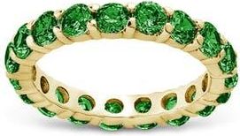 Sterling Forever Gracie Cubic Zirconia Eternity Ring in Gold/emerald at Nordstrom, Size 10