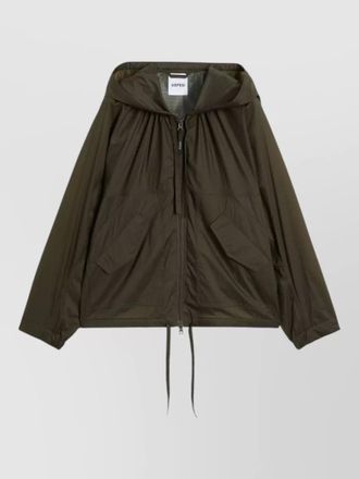 Aspesi hooded jacket nylon silk long sleeves
