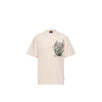 Moncler Moncler Embroidered Botanical Motif Cotton T-shirt, Men, White, Size: L