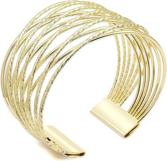 Liv Oliver 18K Modern Criss Cross Bangle Bracelet