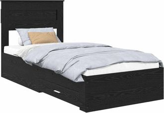 vidaXL Estructura De Cama Roble Negro 90 X 200 Cm Madera De Ingenier&iacute;a Vidaxl
