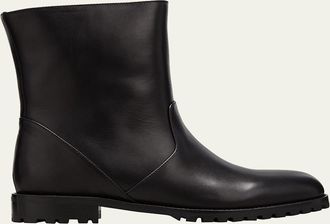 Manolo Blahnik Motosa Calf Leather Ankle Boots