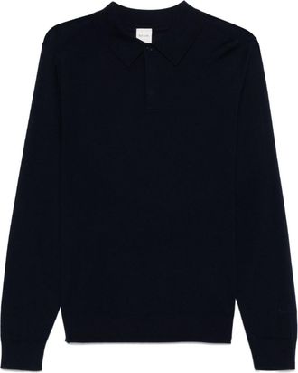 Paul Smith Blue Long Sleeves Solid Polo