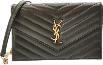Saint Laurent Cassandra Leather Wallet On Chain