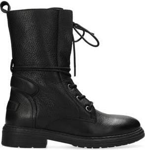 Shabbies Amsterdam leren veterboots zwart