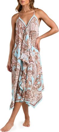 L'agence Traditional Paisley Cover-Up Dress in Blue Multi at Nordstrom, Size X-Large
