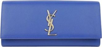 Saint Laurent Pre-owned Clutches, female, Blue, Size: ONE SIZE Pre-owned Cassandra Clutch