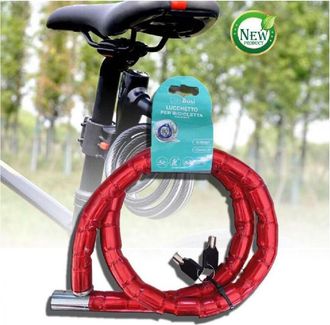 Trade Shop Trade Shop - Catena Antifurto Lucchetto Bici Bicicletta Scooter Moto 120 Cm 2 Chiavi Cx-9563