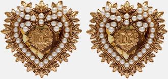 Dolce & Gabbana Devotion DG embellished clip-on earrings