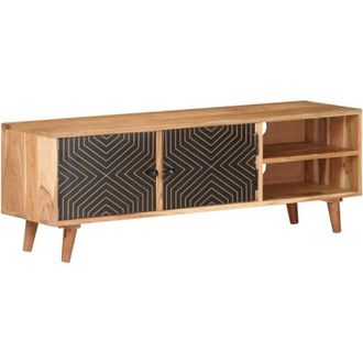 vidaXL Vidaxl - Mobile Porta tv 115x30x39 cm in Legno Massello di Acacia
