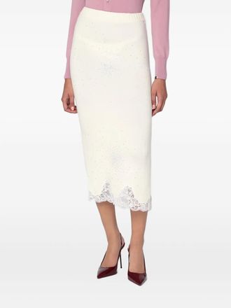 Giuseppe Di Morabito Verfraaide midi-rok met kant - Beige