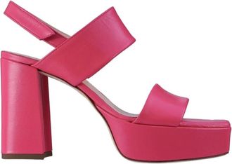 H&ouml;gl Vibrant Orange Hoge Hak Sandalen - Dames - Sandalen met hakken - Roze - 41 1/2 EU - Leer - Schoenen