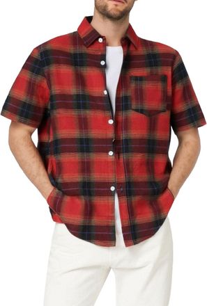 Generic Plaid Shirt Men Shortsleeves Button Down Shirts with Pocket Turndown Striped Workwear Contrast Color Patchwork Tshirts Regular Fit Business Blouses Li