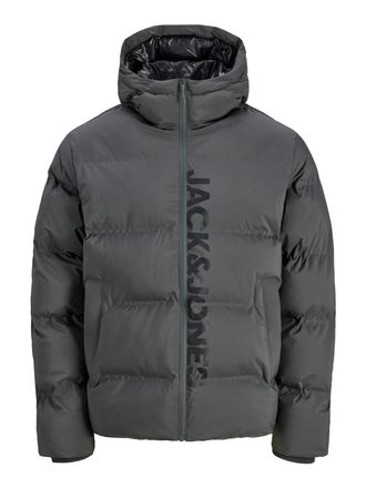 Jack & Jones Plus Size Steppjacke JJKAITO PUFFER JACKET PLS, Herren, Gr. 3XL, asphalt detail:with print, Web, Obermaterial: 100% Polyester, JACK & JONES PLUSSIZE, bedruckt, 