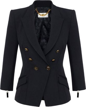 Elisabetta Franchi Black Single-breasted Blazer