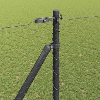 Berkfield Home Hexagon Fence Grey 1.6x50 m Steel