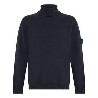 Stone Island Trui met col - Heren - Coltruien - Blauw - L - Katoen - Truien & Vesten
