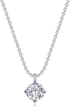 Lafonn Claw Simulated Diamond Solitaire Pendant Necklace in Silver at Nordstrom Rack, Size 20