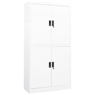 Berkfield Home Office Cabinet White 90x40x180 cm Steel | Size: 90 x 40 x 180 cm