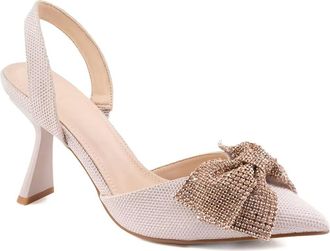 Twentyfourhaitch slingback embellished pumps - women - Fabric/Fabric/Fabric - 36 - Neutrals